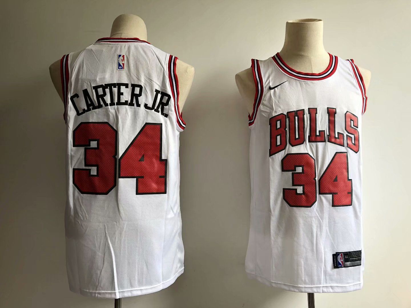 Men Chicago Bulls #34 Carter jr White Game Nike NBA Jerseys